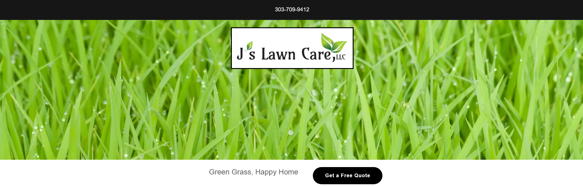 JS Lawncare homepage screenshot