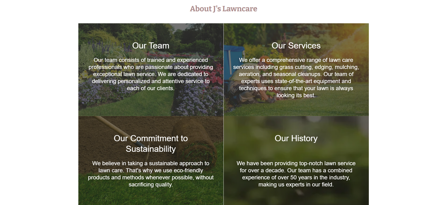 JS Lawncare contact form screenshot